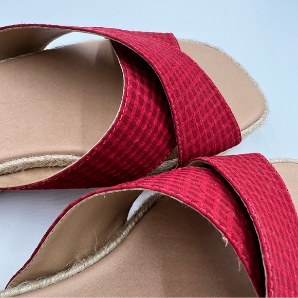 Lucky Brand Gayte Red Gingham Slide Flat Platform Y2K Slide Sandal Size 10 EUC - Picture 6 of 9